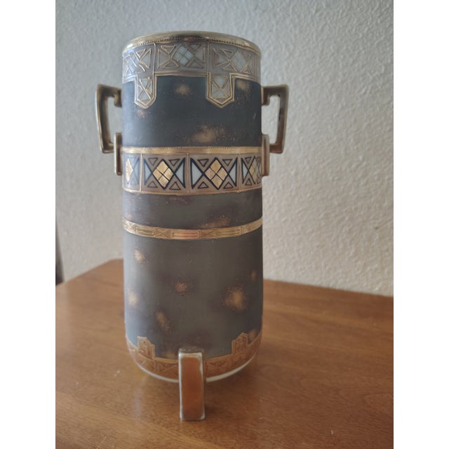Mid-Century Modern Antique Nippon Hand Painted Vase. Early 20th Century For Sale - Image 3 of 6
