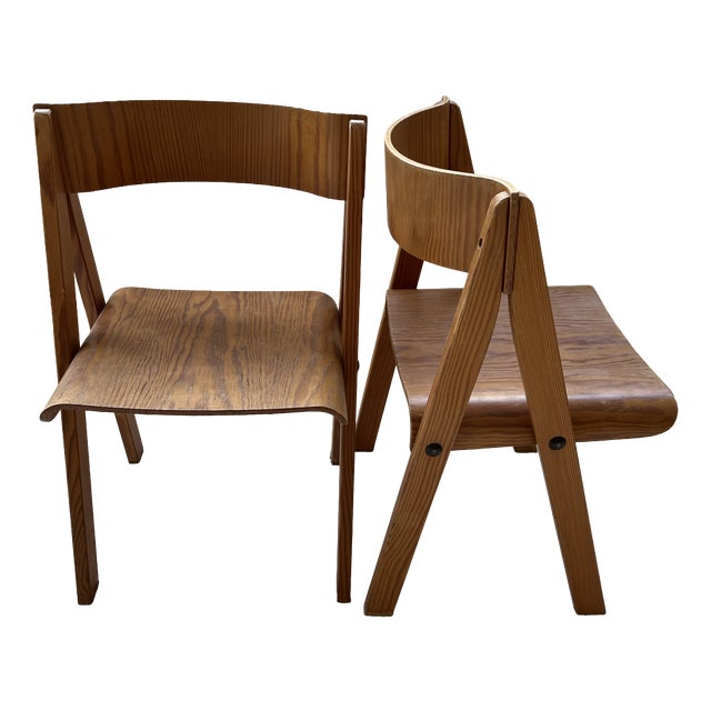 Wooden Chairs by Martins Machado, 1980s, Set of 2 For Sale