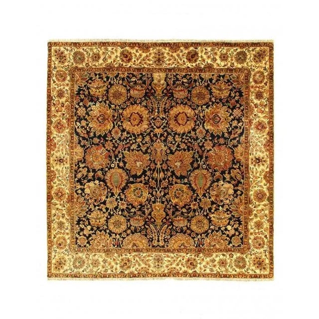 2020s Fine Hand Knotted Indian Agra Square For Sale - Image 4 of 4