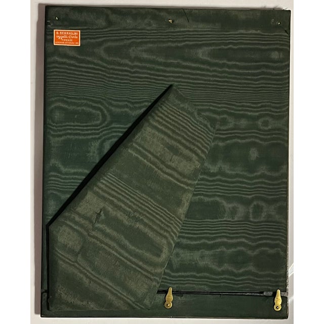 Mid-Century Italian Florentine Olive Green Leather Photo Picture Frame Stamped With Gilt Fleur De Lis by G. Serranglini Florence, Italy For Sale In New York - Image 6 of 10
