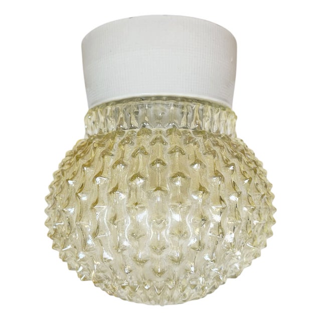 Vintage White Porcelain Ceiling Light, 1970s For Sale