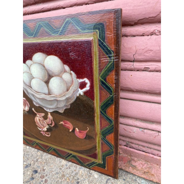 Traditional 1990s Oil on Wood Panel Painting by Valerie Von Betzen For Sale - Image 3 of 7