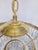 Vintage Brass and Glass Rosette Rim and Crystal Prism Chandelier For Sale - Image 10 of 12