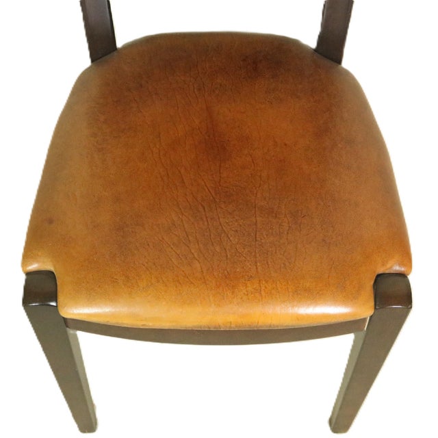 Mid 20th Century Mid 20th Century French Leather Dining Chairs, Set of 6 For Sale - Image 5 of 10