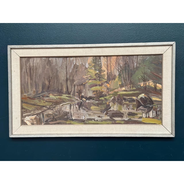 Gunnar Svensson, Sawmill, Apelnäs Roasjö, 1962, Oil Painting on Panel, Framed For Sale - Image 8 of 13