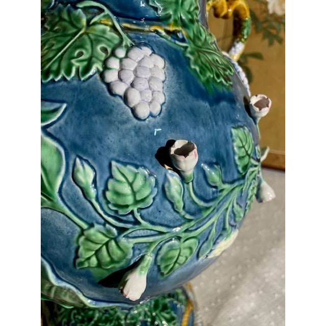 Blue Large Early 20th Century Porcelain Urn For Sale - Image 8 of 10
