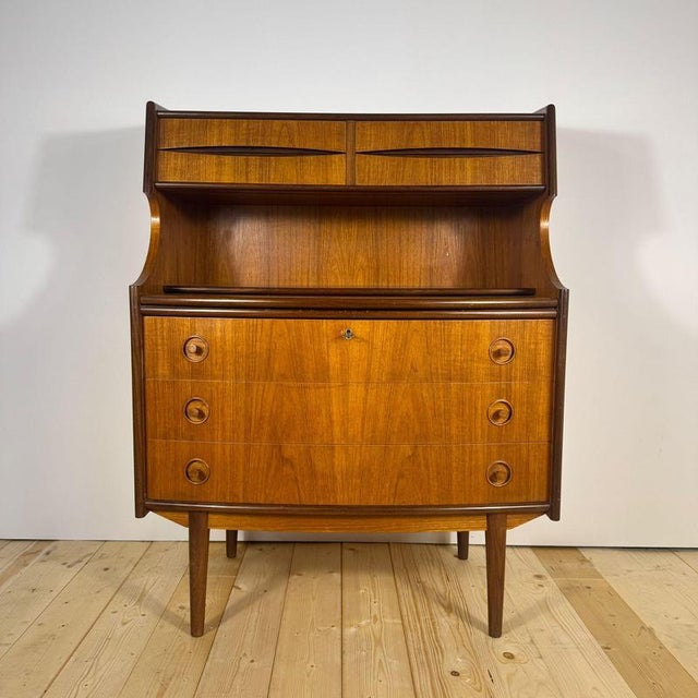 Danish Teak Cabinet with Drawers and Pull-Out Desk, 1960 For Sale - Image 9 of 14