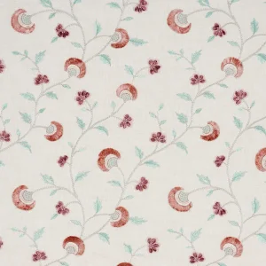 Schumacher Iyla Embroidery Fabric In Rose & Natural
