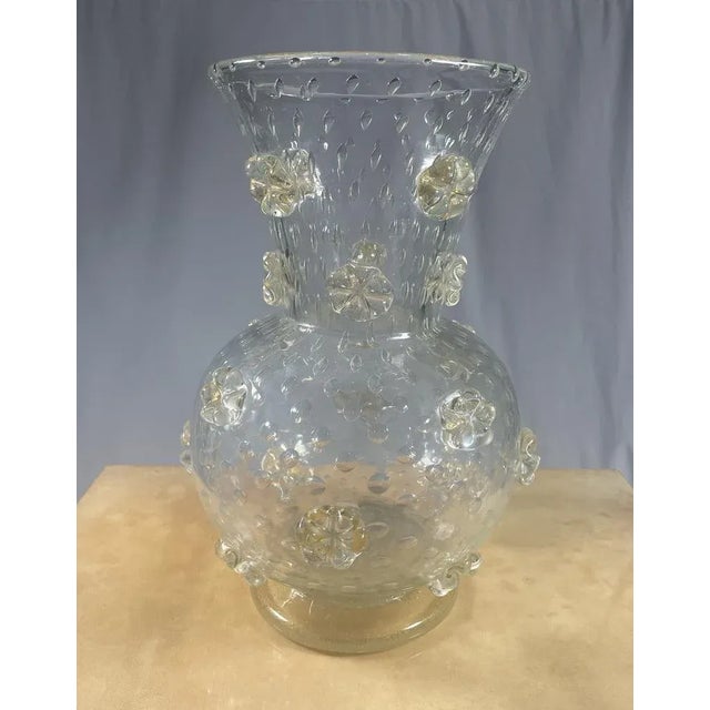 Murano Glass Crystal and Gold Vase from Barovier & Toso For Sale - Image 7 of 7