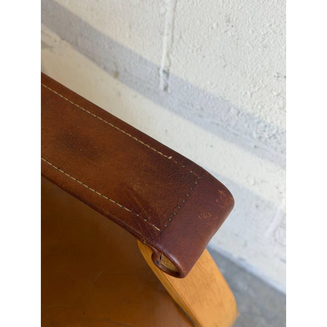 In Style of Åke Fribytter Brown Leather Lounge Chair Swedish Mid-Century Modern 1970s For Sale - Image 10 of 12