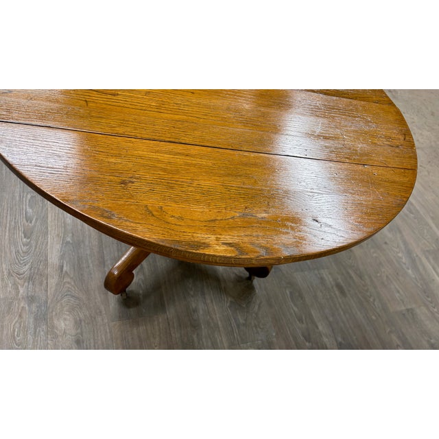 Antique American Empire Style Scroll Foot Pedestal Dining Table Breakfast Table For Sale - Image 13 of 14