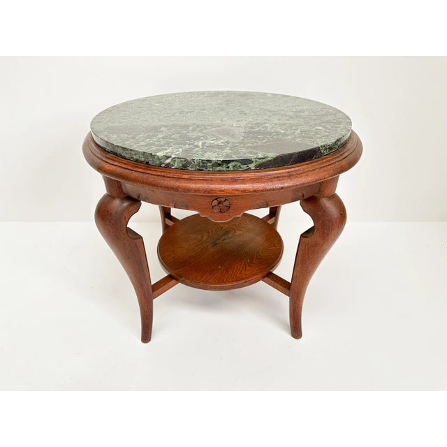 Vintage Side Table with Marble Top For Sale - Image 6 of 11