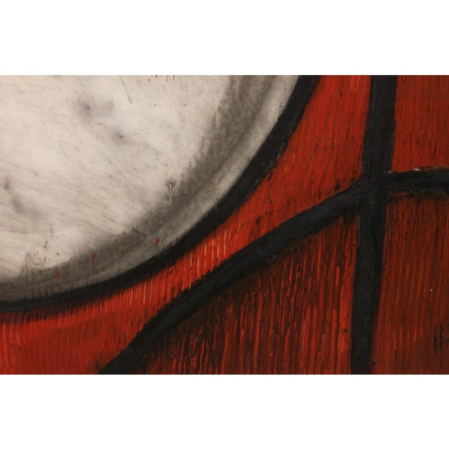 "Untitled # 84" Large Red Toned Geometric Abstract 1980s For Sale - Image 4 of 6