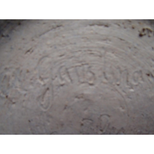 Mid-Century Modern Large Gray & Blue Ceramic Table Lamp, 1960s For Sale - Image 3 of 12