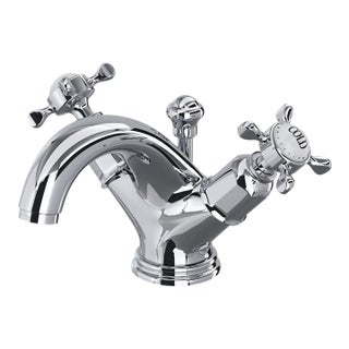 Perrin & Rowe Edwardian Bathroom Sink Faucet in Chrome Finish - Made in Britain For Sale