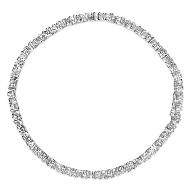 Contemporary 14K White Gold Round-Cut 2.00 cttw Diamond Link Bracelet (H-I Color, I1-I2 Clarity) For Sale - Image 3 of 5