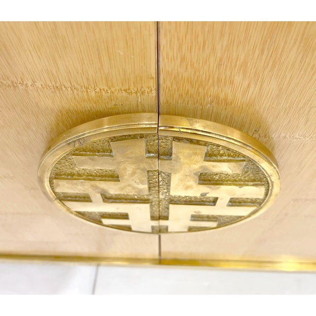 Sinopoli 1970s Italian Back Finished Japonisme Brass Bamboo Sideboard/Cabinet For Sale In New York - Image 6 of 13