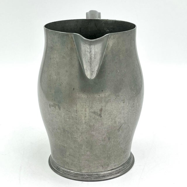 Early 20th Century Vintage Plymouth Pewter Pitcher Vase Made in Usa 8" High For Sale - Image 5 of 8