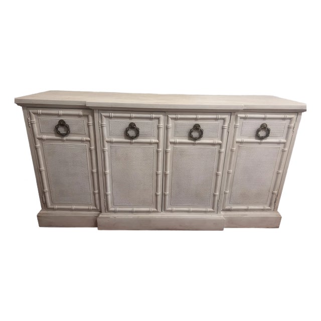 1970s American of Martinsville Bamboo Cane Sideboard For Sale