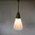 Sleek Giso pendant lamp in 1930s style with a milk glass funnel-shaped shade and matt nickel metal frame. Beautiful lamp,...