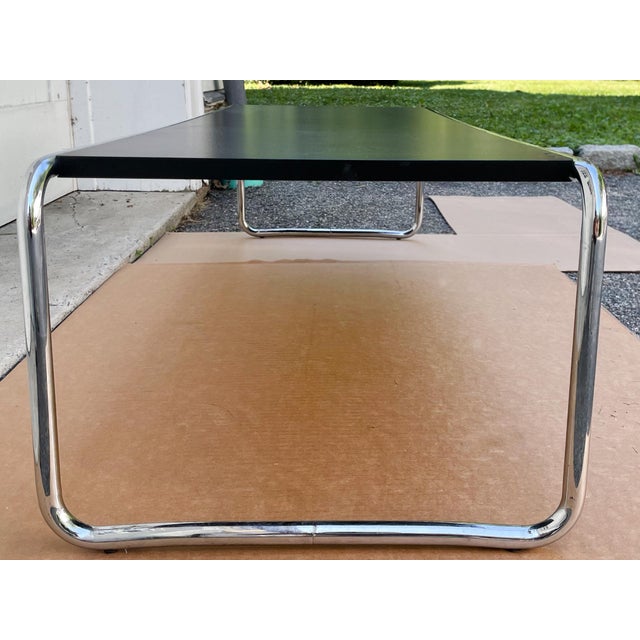 Late 20th Century Chromed Steel Frame Coffee Table in the Style of Marcel Breuer For Sale - Image 5 of 12