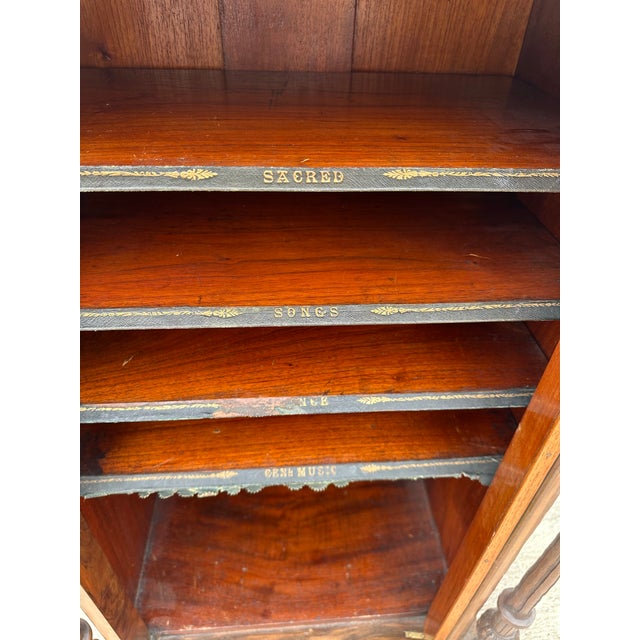 19th Century Burr Walnut Victorian Music Cabinet For Sale - Image 11 of 11