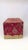 Vintage Red Embroidered Indian Fabric Box For Sale - Image 4 of 5
