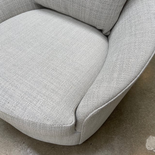 Round Swivel Chair by Lazar in Holly Hunt Textile Chairish