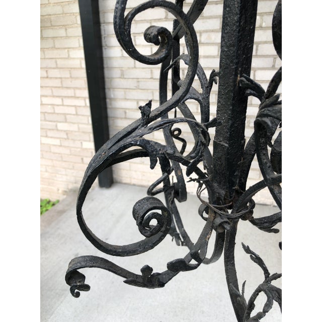 Metal French Hand Forged Wrought Iron Cremaillere Kitchen Tool Holder For Sale - Image 7 of 13