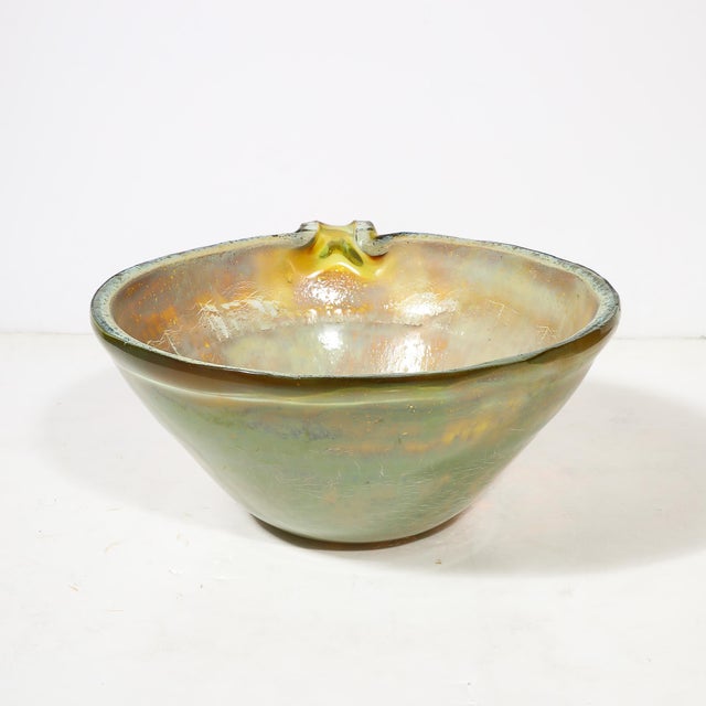 Mid-Century Hand-Blown Opalene Murano Glass Centerpiece Bowl W/ Spout by Barbini For Sale In New York - Image 6 of 18