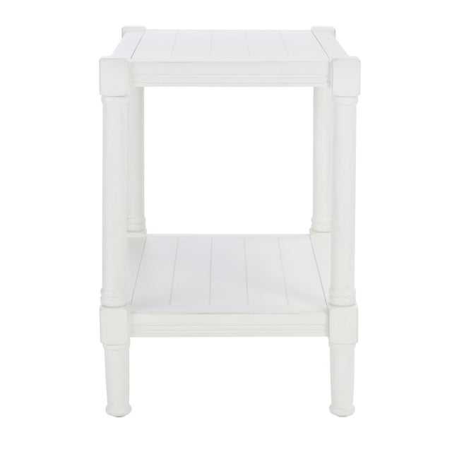 Rafiki Rectangle Accent Table in Distressed White For Sale In Philadelphia - Image 6 of 8