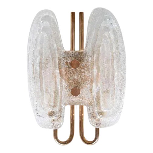 Space Age Glass & Bronze Wall Lamp from Hillebrand For Sale