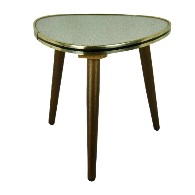 German White and Gray Side Table, 1950s For Sale