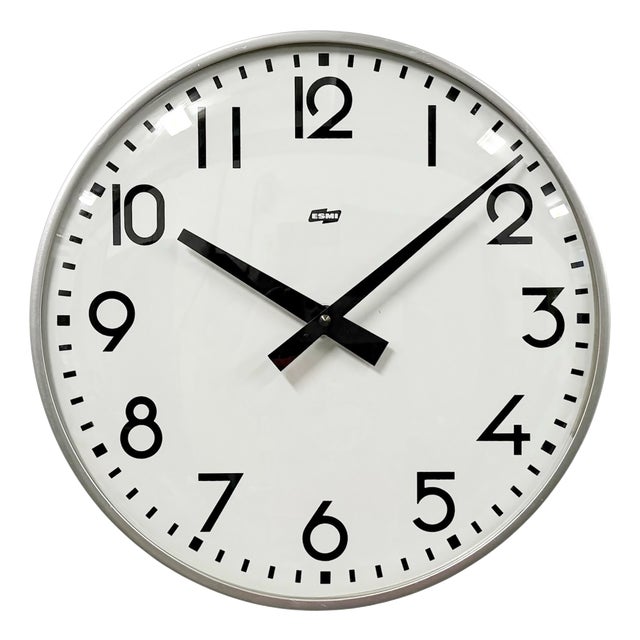 Vintage Silver Wall Clock from Esmi, 1980s For Sale