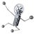 Vintage Little Man-Shaped Desk or Wall Clock with Exposed Gears & Extendable Arms and Legs, 1980s-1990s For Sale