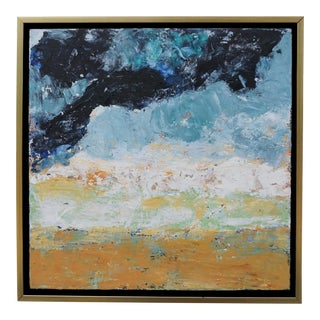 "Sun Splash" Oil and Cold Wax Abstract Painting by Laurie MacMillan, Framed For Sale