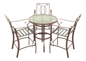 Woodard Belden Aluminum Patio 4 Piece Patio High Top Table & Chairs Set - Set of 4