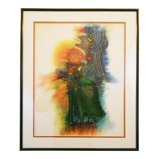 Mid 20th Century Yurdaer Altintas Lithogrph, "Lokmali Bok Ana" For Sale