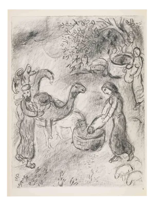 Marc Chagall, Rebekah Gives Abraham's Servants Something\., Héliogravure, 1960