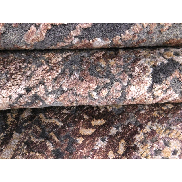 Hand Knotted Bamboo Silk and Wool Rug in High and Low Texture. 7'10"x 9'9" For Sale - Image 16 of 18