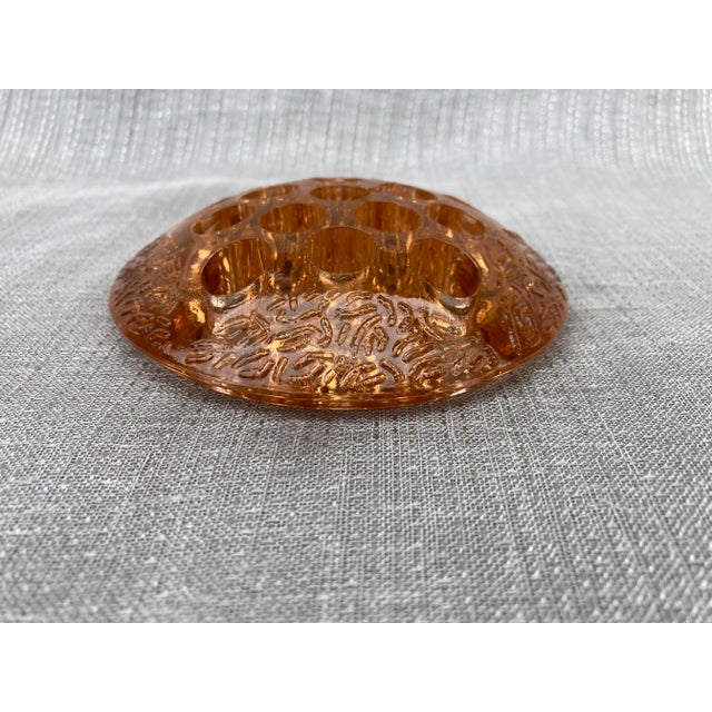 Antique Depression Glass Flower Pin Frog For Sale In New York - Image 6 of 11