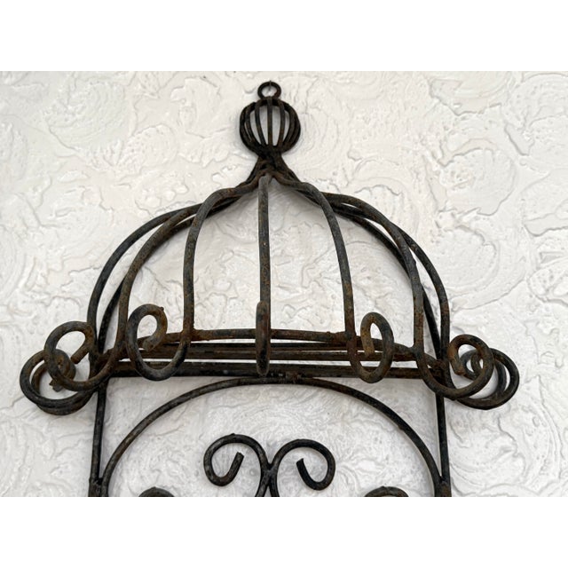 Mid 20th Century Mid Century Wrought Iron Wall Planter With Scrolls For Sale - Image 5 of 9
