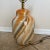 Midcentury Orange, Gold, and White Marble Style Ceramic Table Lamp by Nathan Lagin, Co. For Sale In West Palm - Image 6 of 7