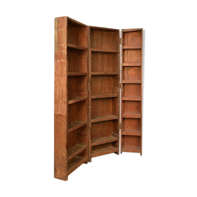 Wooden Triple Bookcase, 1940s For Sale - Image 3 of 8