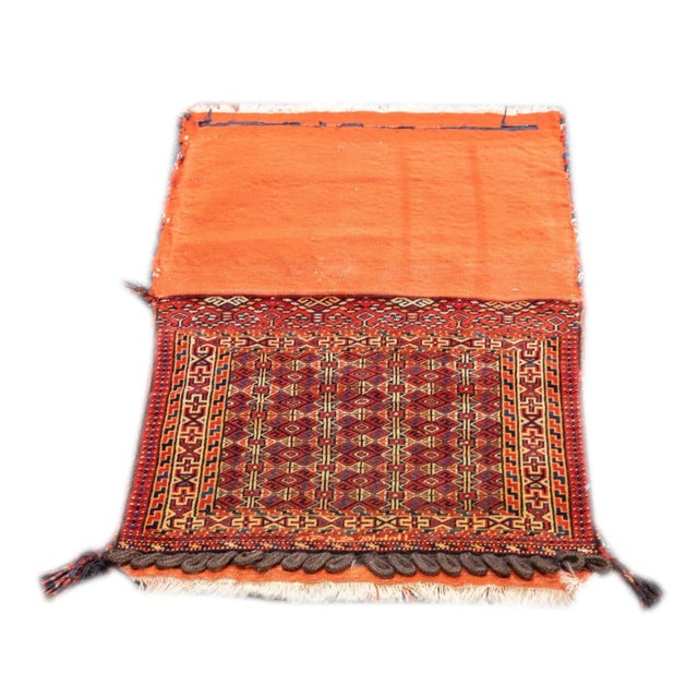 Antique Persian Turkmen Saddle Bag (One of Pair) 2'2'' X 3'4'' For Sale - Image 11 of 11