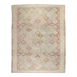 Antique Zabihi Collection Garden Design Persian Bakhtiari Rug - 10' x 13'8" For Sale