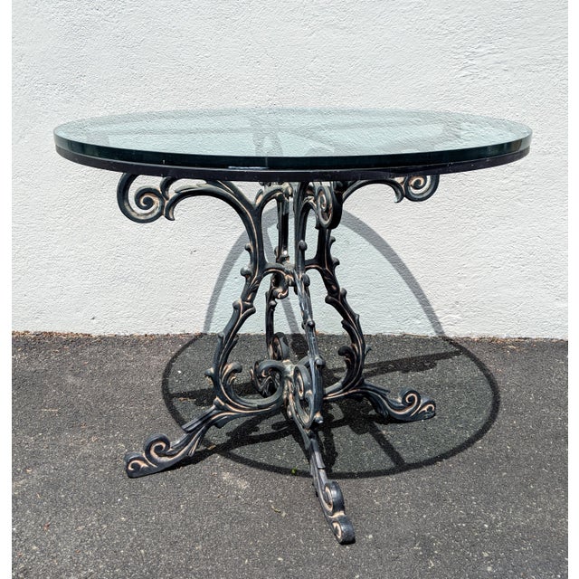 French Art Nouveau Cast Iron Bistro Table Chairish