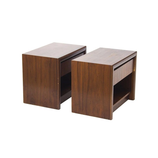 Midcentury Walnut Nightstands by Lane, Pair For Sale - Image 10 of 10