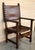 19th Century Spanish Colonial Altar Carved Armchair With Leather Seat and Back For Sale - Image 4 of 12