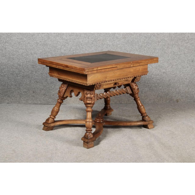 Small Antique Baroque Walnut Dining Table with Slate Top, 1850 For Sale - Image 14 of 18